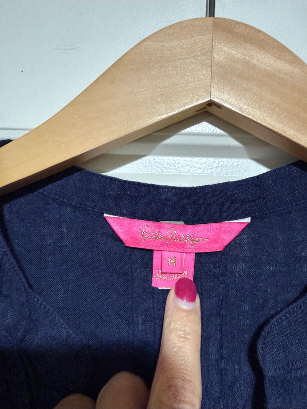 Lilly Pulitzer Linen Navy Sarasota Tunic Top M - Picture 6 of 11